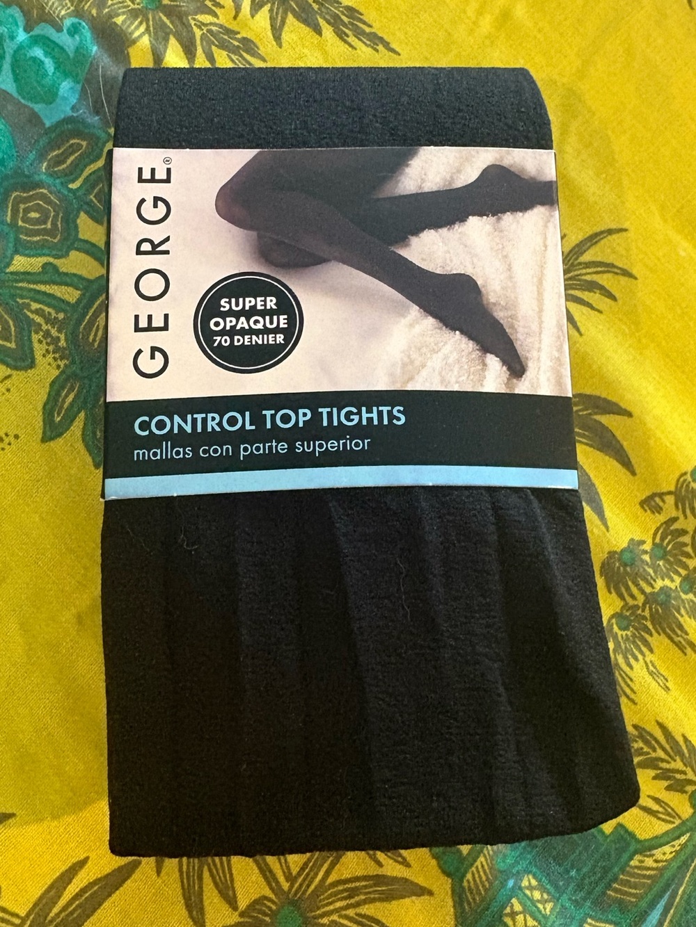 🌿Free w/ any order! George Black Super Opaque Control Top Tights